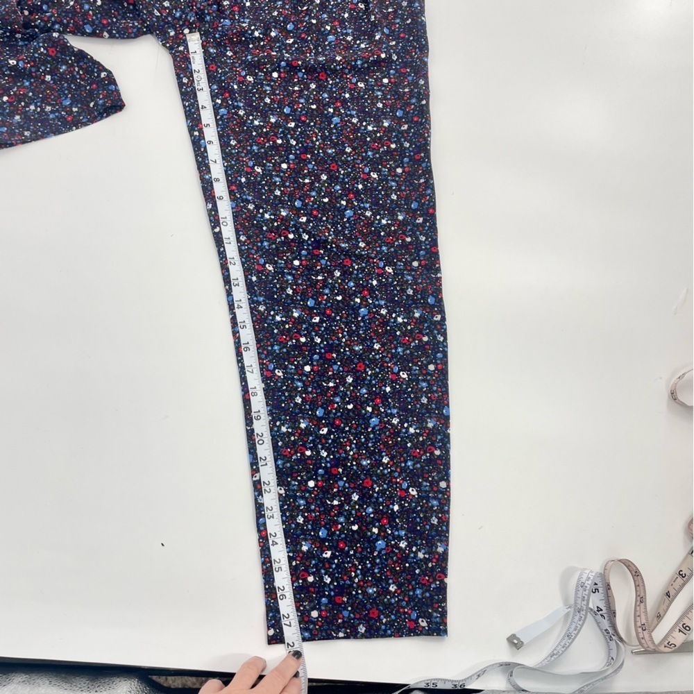 NWT Anthropologie x Stella Nova Olive Pants in Navy Ditzy Blue Floral Print XS - Picture 5 of 14